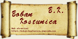 Boban Koštunica vizit kartica